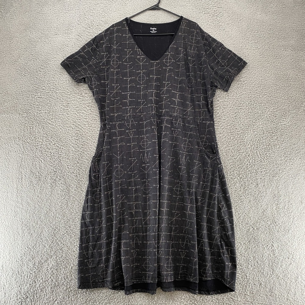 Svaha Dress Womens 5X Black Math Graphs Teacher 100% Organic Cotton STEM